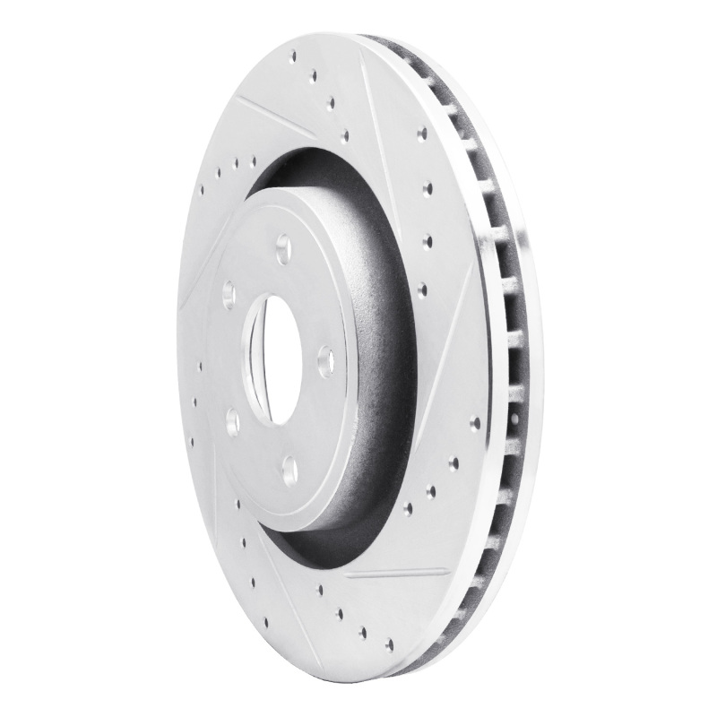 Jeep Grand Cherokee Brake Rotor (1) - Front Right - R1 Concepts - Drilled & Slotted - Silver - `06-`10